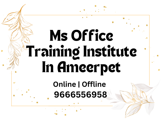 Ms Office Training Institute in Ameerpet